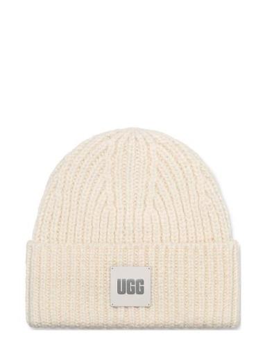 UGG W Chunky Rib Beanie Kräm