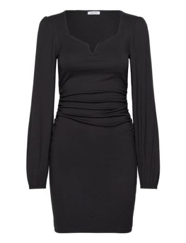 Rudina Puff Sleeve Short Dress Kort Klänning Black Bubbleroom