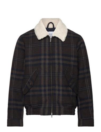 Gunnar Check Wool Jacket Ulljacka Jacka Brown Les Deux