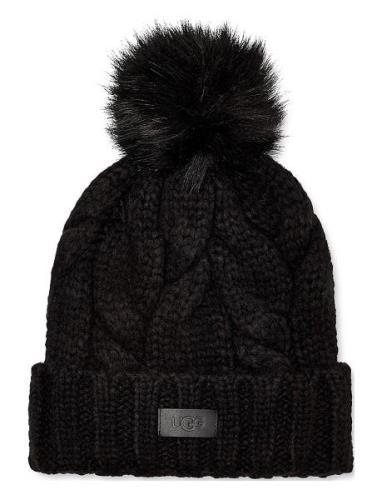 UGG W Cable Beanie W Pom Svart