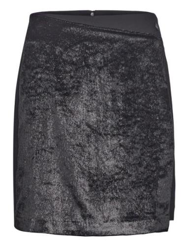 Cannes Asymetrical Velvet Skirt Kort Kjol Black Tamaris Apparel