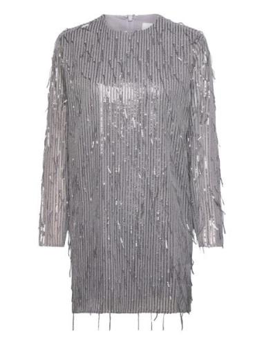 Madelin Sequin Dress Kort Klänning Silver Hosbjerg