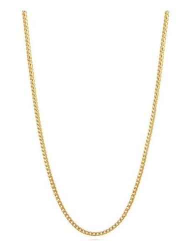 Men's Squared Gold Chain Halsband Smycken Gold Nialaya
