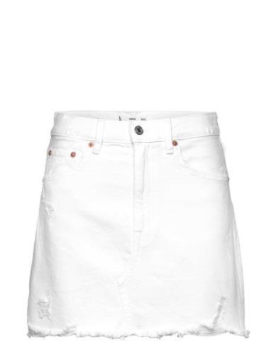 Denim Mini-Skirt Kort Kjol White Mango