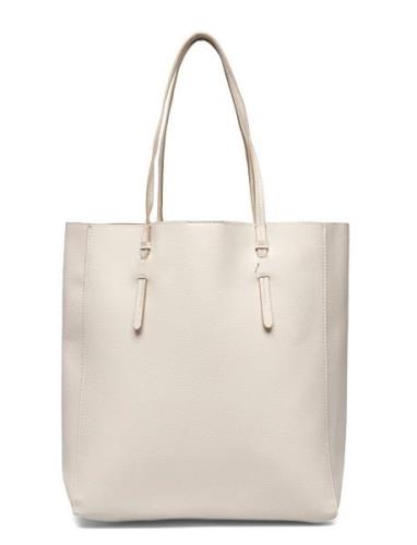 Leather-Effect Shopper Bag Shopper Väska White Mango