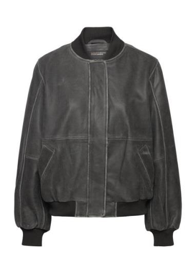 NOISY MAY Nmaika L/S Leather Bomber Jacket Svart