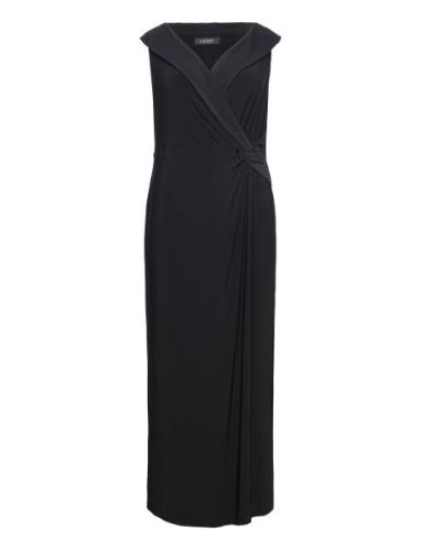 Jersey Off-The-Shoulder Gown Maxiklänning Festklänning Black Lauren Wo...