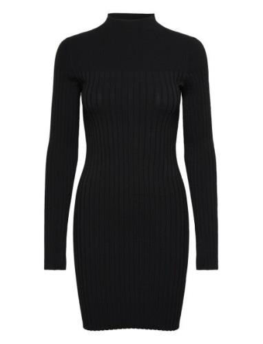 Calvin Klein Iconic Rib Mini Knit Dress Ls Svart