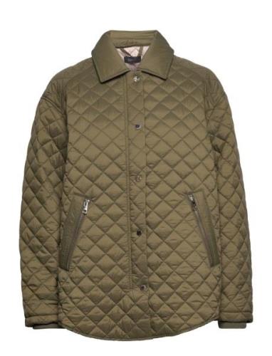 Quilted Jacket With Turn-Down Collar Kviltad Jacka Khaki Green Esprit ...