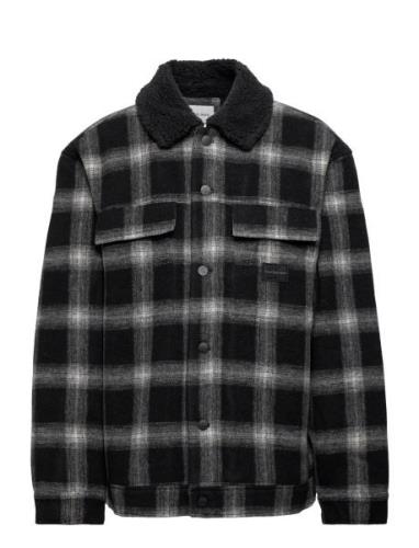 Check Sherpa Trucker Jacket Tunn Jacka Black Calvin Klein Jeans