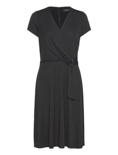 Lauren Ralph Lauren Surplice Jersey Dress Svart