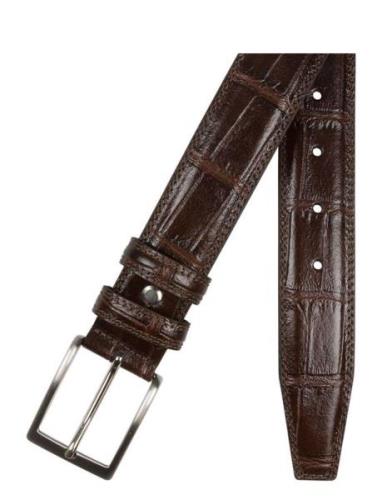 Portia 1924 Croco Leather Belt Brun