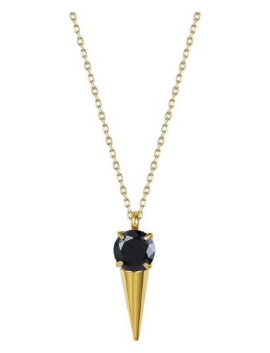 Crystal Spike Necklace Black/Gold Accessories Jewellery Necklaces Dain...