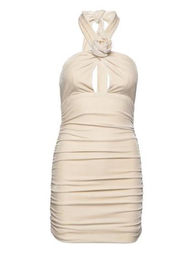 Inara Velour Mini Dress Dresses Party Dresses Cream Bardot