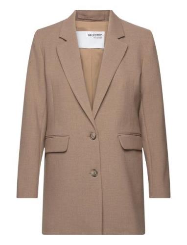 Selected Femme Slfrita Ls Relaxed Blazer Camel Mel Noos Beige