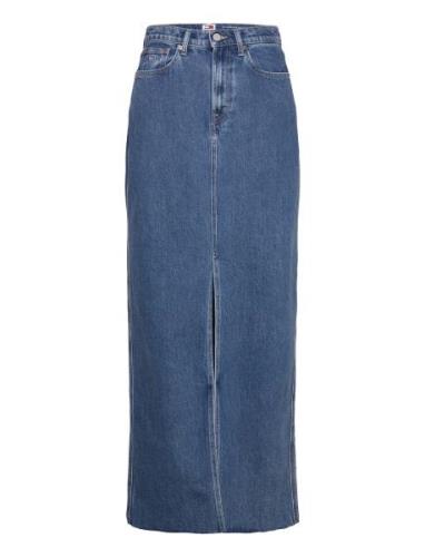 Claire Hgh Maxi Skirt Cg4139 Lång Kjol Blue Tommy Jeans
