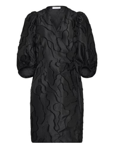 Coster Copenhagen Wrap Dress With Balloon Sleeves Svart