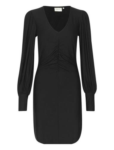 Rifagz V-Neck Short Dress Kort Klänning Black Gestuz
