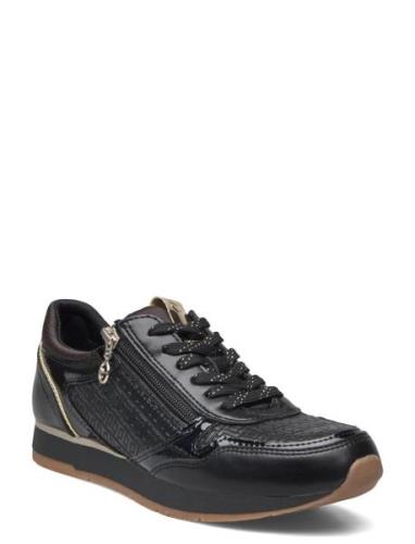 Women Lace-Up Låga Sneakers Black Tamaris