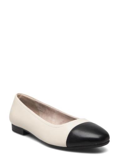 Woms Ballerina Ballerinaskor Ballerinas Cream Tamaris