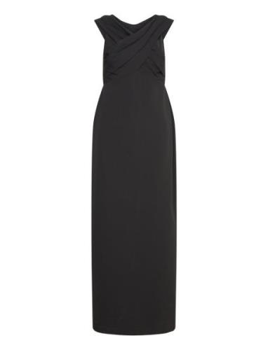 Crepe Off-The-Shoulder Gown Maxiklänning Festklänning Black Lauren Ral...