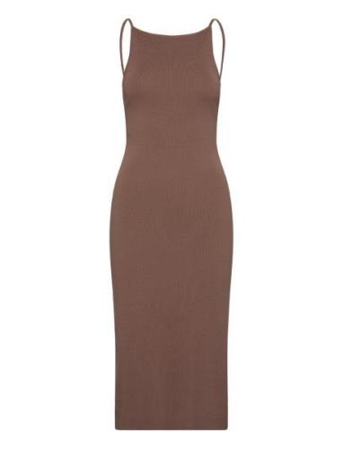 Knitted Strap Dress Dresses Bodycon Dresses Brown Gina Tricot