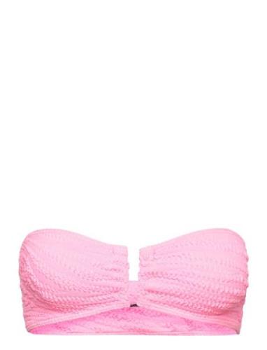 Blake Bandeau Swimwear Bikinis Bikini Tops Bandeau Bikinitops Pink Bon...