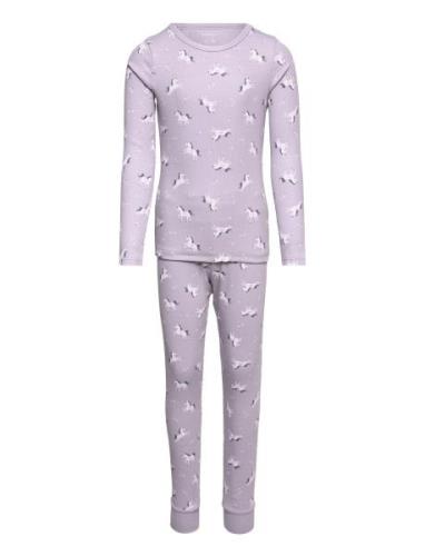 Name It Nmfnightset Lavender Unicorn Rib Noos Lila