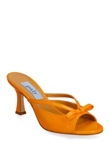 New Mule Botie Sandal Med Klack Orange Apair