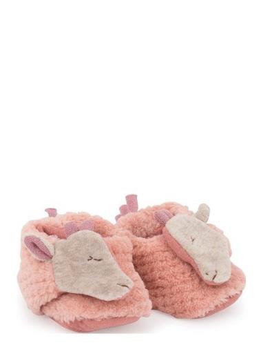 Giraffe Slippers Sous Mon Baobab Shoes Baby Booties Pink Moulin Roty