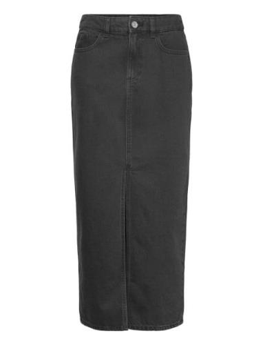 Skirt Tuva Long Black Knälång Kjol Black Lindex