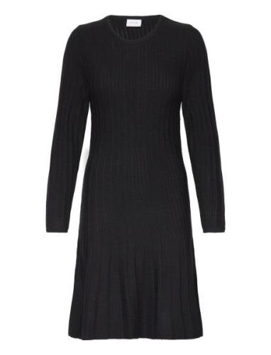 Visachin New L/S Skater Knit Dress/Su Dresses Knitted Dresses Black Vi...
