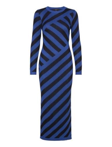 Vmtrudy Ls O-Neck Ankle Dress Ga Dresses Knitted Dresses Blue Vero Mod...