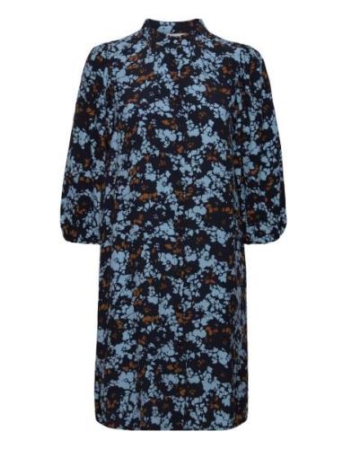 Mschmarcia Morocco 3/4 Shirt Dress Aop Knälång Klänning Blue MSCH Cope...