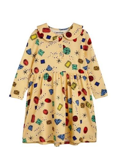 Mini Rodini Jewels Aop Ls Dress Gul