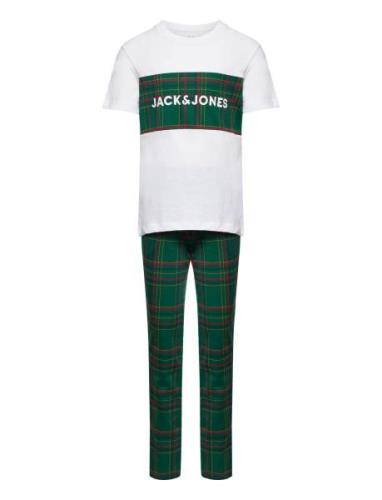 Jacjj Checked Ss Tee And Pants Set Jnr Pyjamas Set Green Jack & J S
