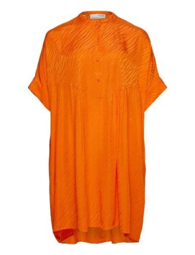 Slfabienne-Viola Ss Over Dress Curve Kort Klänning Orange Selected Fem...