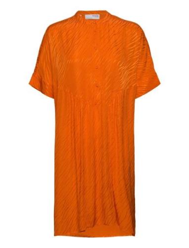 Slfabienne-Viola Ss Over Dress B Knälång Klänning Orange Selected Femm...