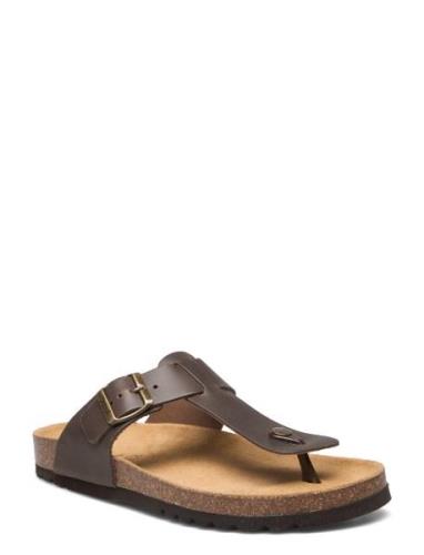 Sl Yves Leather Coffee Shoes Summer Shoes Sandals Brown Scholl