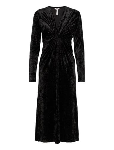 Objshera L/S Midi Dress 124 Knälång Klänning Black Object
