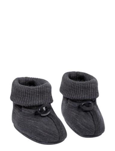 Booties Wool, Dark Grey Shoes Baby Booties Grey Smallstuff