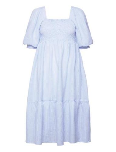 Cheri Stripe Dress Knälång Klänning Blue A-View