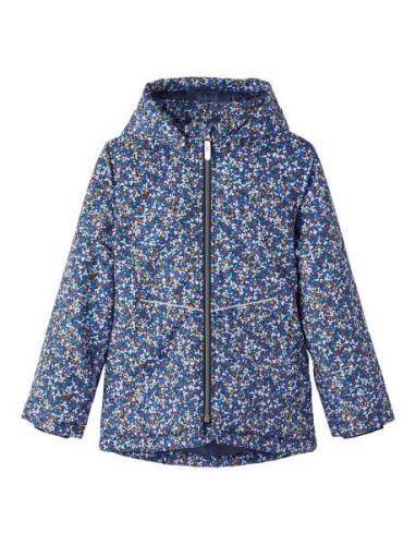 Nkfmaxi Jacket Petit Flower Outerwear Shell Clothing Shell Jacket Blue...