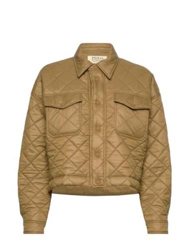 Water-Repellant Cropped Quilted Jacket Kviltad Jacka Brown Polo Ralph ...
