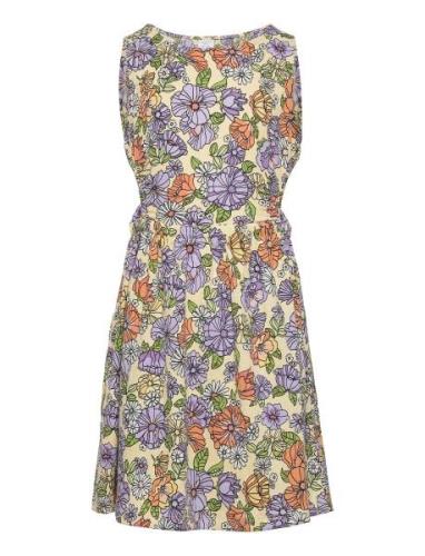 Dress 70S Flowers Cut Out Dresses & Skirts Dresses Casual Dresses Slee...