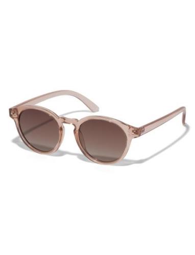 Pilgrim Kyrie Round Shaped Sunglasses Soft Brown Brun