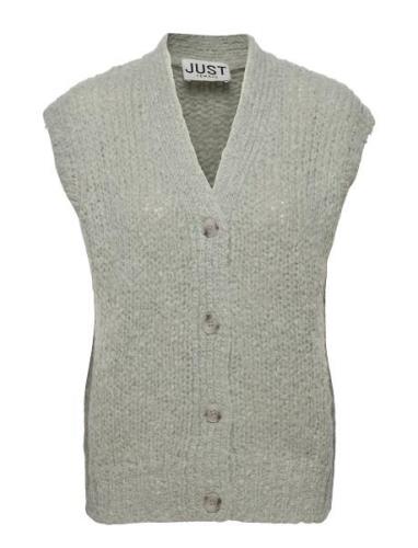 Erida Knit Vest Vests Knitted Vests Grey Just Female
