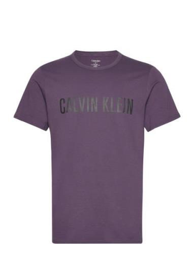 S/S Crew Neck Underwear Night & Loungewear Pyjama Tops Purple Calvin K...