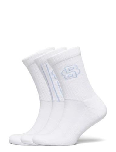 3P Qs Pinstripe Cc Underwear Socks Regular Socks White BOSS