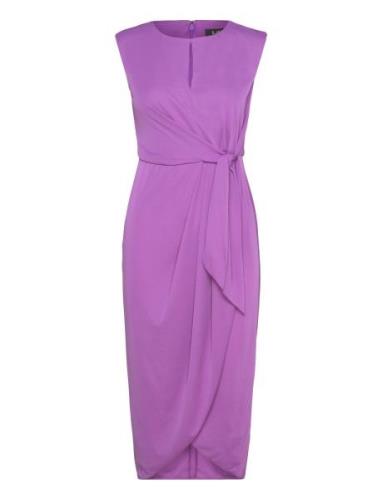 Lauren Ralph Lauren Stretch Jersey Tie-Front Dress Lila